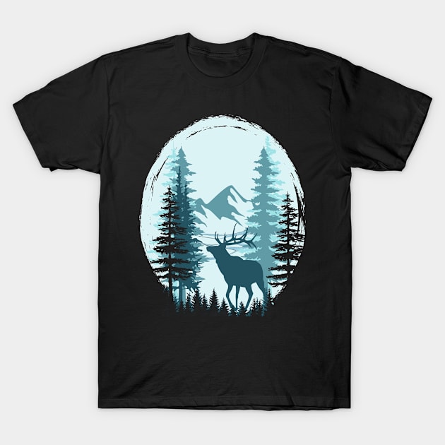 Exploring Deer Majesty in the Forest T-Shirt by berwies